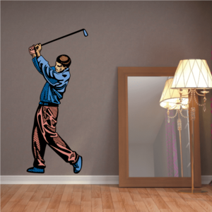 Golfer Wall Decal - Vinyl Sticker - Car Sticker - Die Cut Sticker - CDSCOLOR072 Good Selling Sale Online