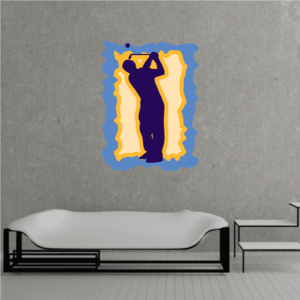 Golfer Wall Decal - Vinyl Sticker - Car Sticker - Die Cut Sticker - CDSCOLOR048 Free Shipping Low Cost