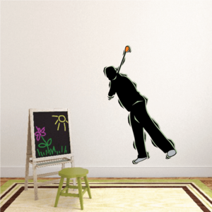Golfer Wall Decal - Vinyl Sticker - Car Sticker - Die Cut Sticker - CDSCOLOR084 Clearance Limited Edition