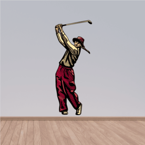 Golfer Wall Decal - Vinyl Sticker - Car Sticker - Die Cut Sticker - CDSCOLOR065 2025 Unisex