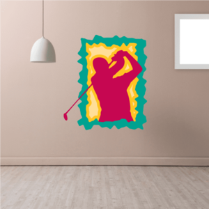 Golfer Wall Decal - Vinyl Sticker - Car Sticker - Die Cut Sticker - CDSCOLOR057 Pre Order
