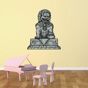 Chinese Colored Guardian Lion Statue Sticker Online Cheap Online