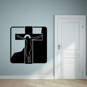 Jesus on the cross with Mountain Decal Clearance Marketable