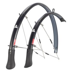 Flascheguard Fenders Pair Hybrid 700C x 41mm Polycarbonate Stainless Steel Matte Black 30mm / 1.20` 560g Best