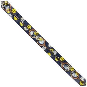 Tennis Balls and Racquets Collage Belt on Navy Clearance Fast Delivery