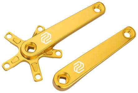 SQ-1 Crank Arm Set - 150mm Square Taper JIS Spindle Interface 110mm BCD Gold Wiki For Sale