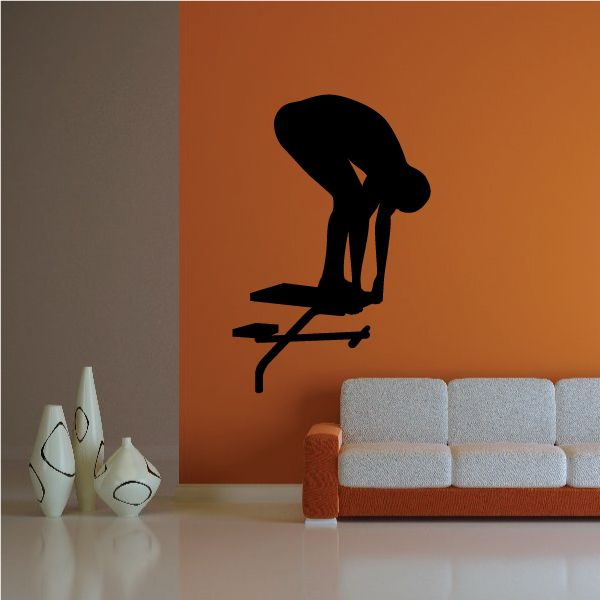 Swimmer On Starting Block Decal Inexpensive Sale Online