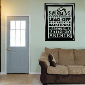 Swimming Word Collage Decal Cheap Sale Collections