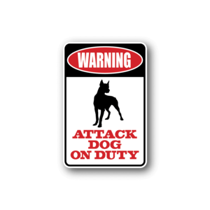 Parking For Atack Dog On Duty Owners Only Fun Sign Wall Decal - Vinyl Sticker - Car Sticker - Die Cut Sticker - CD083 Explore