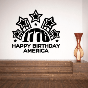 1776 Happy Birthday America Celebration Stars Decal Purchase Sale Online