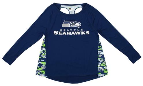 Zubaz Women's NFL Seattle Seahawks Racer Back Shirt Top With Credit Card For Sale