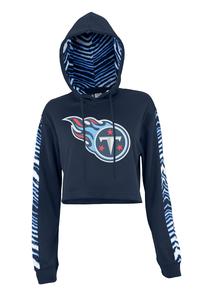 Zubaz NFL Women's Tennessee Titans Zebra Team Logo Crop Top Hoodie From China Free Shipping Low Pice