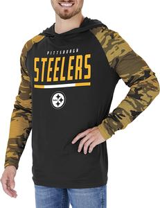 Zubaz Pittsburgh Steelers NFL Men's Lightweight Hoodie with Team Camo Sleeves Discount For Cheap