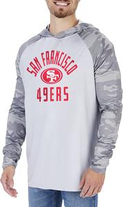 Zubaz San Francisco 49ers NFL Men's Grey Lightweight Hoodie w/ Tonal Camo Sleeves 2025 Cheap Pice