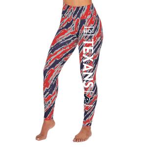 Zubaz NFL WOMENS HOUSTON TEXANS NAVY BLUE/RED DIAGONAL STREAK LEGGING Extra Small For Sale Free Shipping