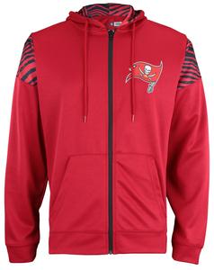 Zubaz Tampa Bay Buccaneers NFL Men's Full Zip Hoodie with Zebra Print Details Outlet Classic
