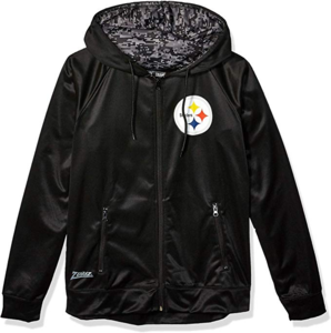 Zubaz NFL Men's Pittsburgh Steelers Full Zip Digital Camo Hood Hoodie, Black Fashionable For Sale