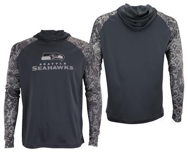 Zubaz NFL Men's Seattle Seahawks Gray Post Light Weight Hoodie Manchester For Sale