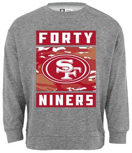 Zubaz NFL Men's San Francisco 49ers Heather Grey Camo Team Crewneck Sweatshirt Discount Cheapest Pice