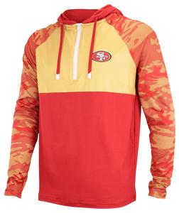 Zubaz NFL Men's San Francisco 49ers Team Color Block 1/4 Zip Hoodie W/ Camo Lines Inexpensive Sale Online