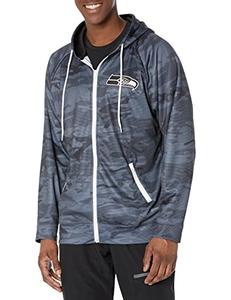 Zubaz NFL Men's Seattle Seahawks Tonal Black Camo Full Zip Hoodie Cheap Sale Low Pice