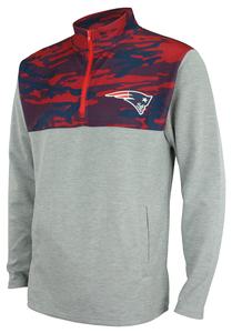 Zubaz NFL Men's New England Patriots Elevated 1/4 Zip Fleece Pullover With Camo Lines Clearance Supply