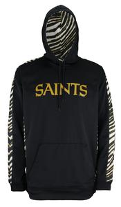Zubaz NFL Men's New Orleans Saints Zebra Solid Hoodie, Black Buy Cheap Inexpensive