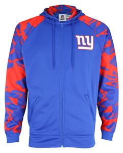 Zubaz NFL Men's New York Giants Performance Full Zip Hoodie with Lava Sleeves Clearance Fashionable