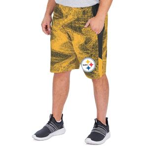 Zubaz NFL Men's Pittsburgh Steelers Static Shorts With Side Panels Perfect Cheap Online