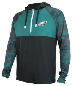 Zubaz NFL Men's Philadelphia Eagles Team Color Block 1/4 Zip Hoodie W/ Camo Lines Cheap Professional