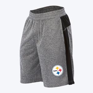 Zubaz NFL Men's Pittsburgh Steelers Heather Gray French Terry Shorts Sale Geniue Stockist