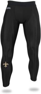 Zubaz NFL Men's New Orleans Saints Active Performance Compression Black Leggings Clearance Affordable