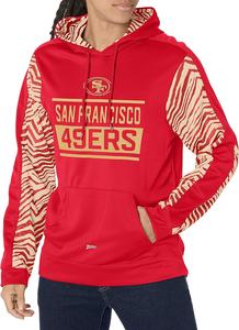 Zubaz NFL Men's San Francisco 49ers Team Color with Zebra Accents Pullover Hoodie Free Shipping Outlet Store