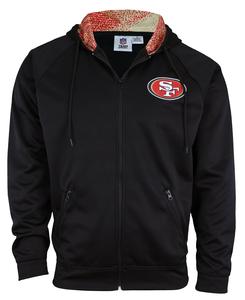 Zubaz NFL Men's San Francisco 49ers Full Zip Performance Fleece Zip Up Hoodie Free Shipping Outlet