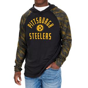 Zubaz NFL Men's Pittsburgh Steelers Viper Print Pullover Hooded Sweatshirt Cheap Pirce