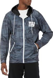 Zubaz NFL Men's New York Giants Tonal Black Camo Full Zip Hoodie In China For Sale