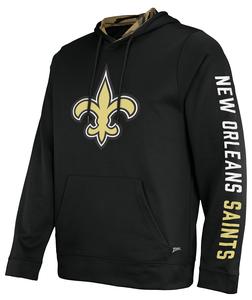 Zubaz NFL Men's New Orleans Saints Solid Team Hoodie with Camo Lined Hood Discount Ebay