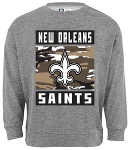 Zubaz NFL Men's New Orleans Saints Heather Grey Camo Team Crewneck Sweatshirt Buy Cheap Fashion Style