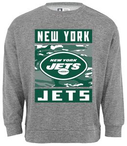 Zubaz NFL Men's New York Jets Heather Grey Camo Team Crewneck Sweatshirt Cheap Sale Enjoy