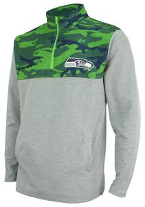 Zubaz NFL Men's Seattle Seahawks 1/4 Zip Fleece Pullover With Camo Lines Cheap Sale 100% Original