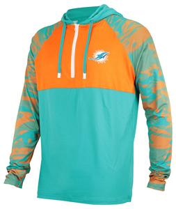 Zubaz NFL Men's Miami Dolphins Team Color Block 1/4 Zip Hoodie W/ Camo Lines Fashion Style Cheap Online