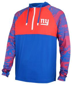 Zubaz NFL Men's New York Giants Team Color Block 1/4 Zip Hoodie W/ Camo Lines Manchester Sale Online