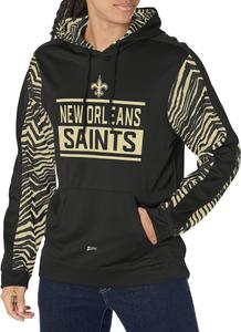 Zubaz NFL Men's New Orleans Saints Team Color with Zebra Accents Pullover Hoodie Clearance Good Selling