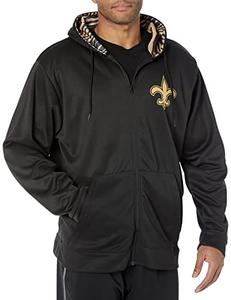 Zubaz NFL Men's New Orleans Saints Team Full Zip Up Hoodie With Zebra Accents Geniue Stockist Cheap Pice