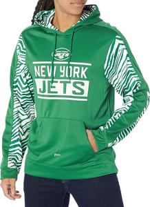 Zubaz NFL Men's New York Jets Team Color with Zebra Accents Pullover Hoodie, DEFECTIVE 2025 Online