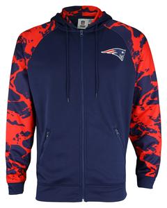 Zubaz NFL Men's New England Patriots Performance Full Zip Hoodie with Lava Sleeves From China Sale Online