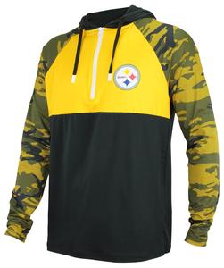 Zubaz NFL Men's Pittsburgh Steelers Team Color Block 1/4 Zip Hoodie W/Camo Lines Visit Cheap Pice