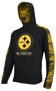Zubaz NFL Men's Pittsburgh Steelers Team Color Block 1/4 Camo Lines Zip Hoodie Discount Fashionable