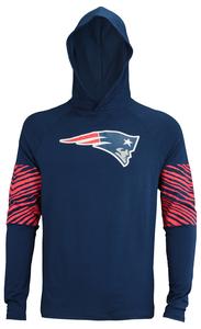 Zubaz NFL Men's New England Patriots Zebra Print Primary Logo Lightweight Hoodie Discount Low Pice
