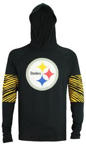 Zubaz NFL Men's Pittsburgh Steelers Zebra Print Primary Logo Lightweight Hoodie Sale 100% Authentic